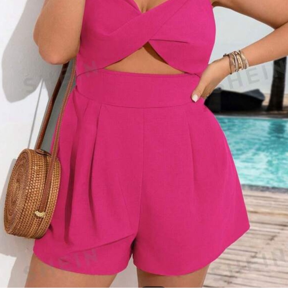 It’s a pink romper. It’s from SHEIN. It made for small torso women.